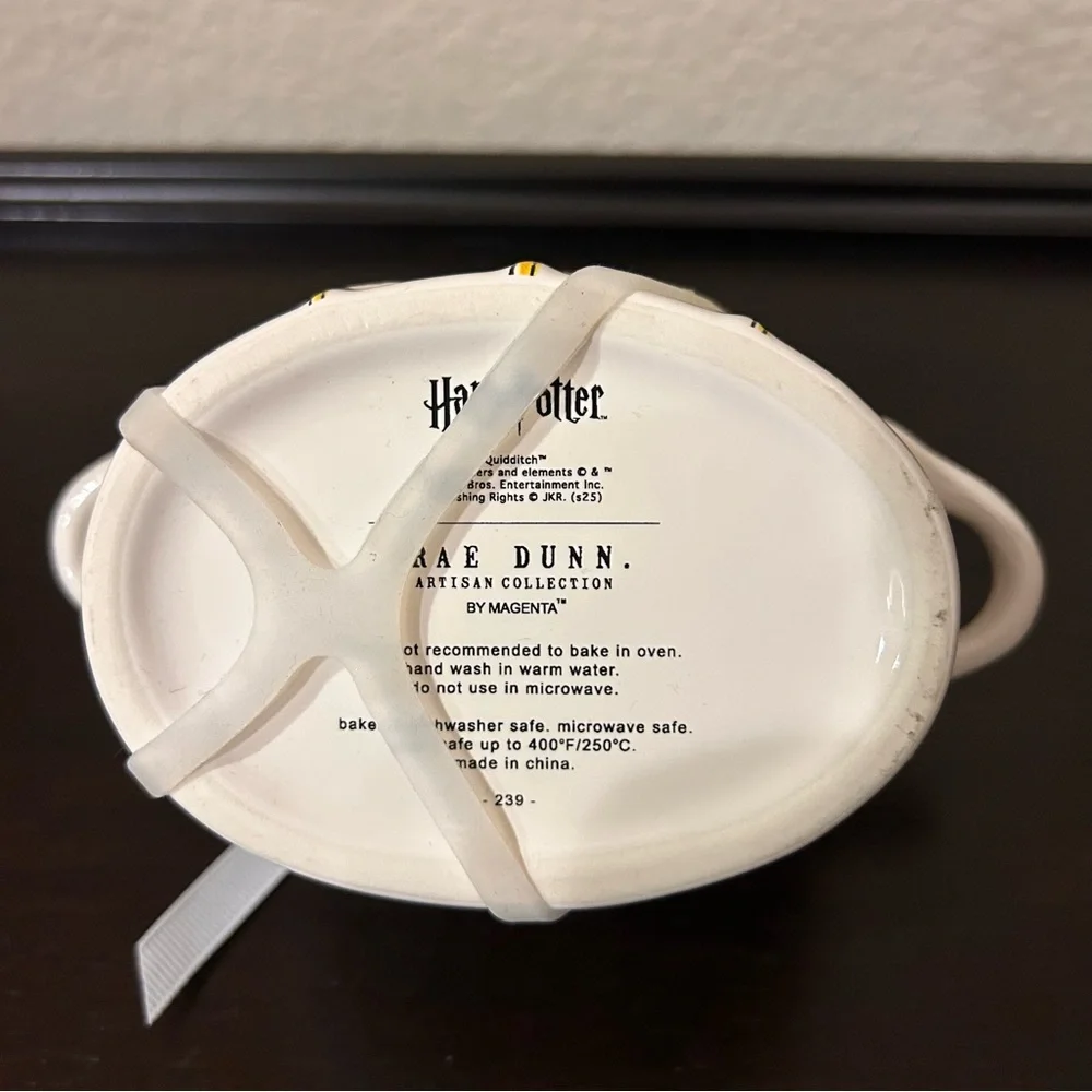 Rae Dunn Harry Potter Quidditch Mini Crock Baking Dish With Snitch Lid NWT